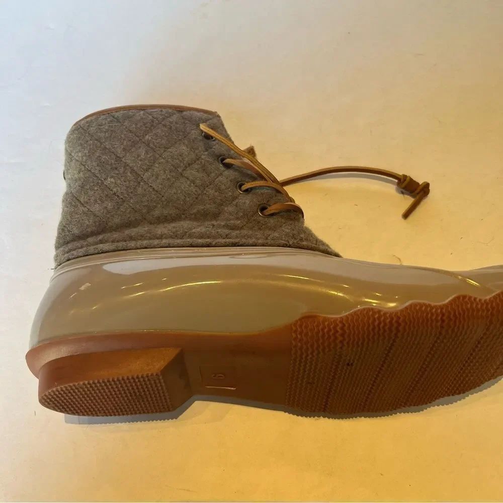 Seven7 Women's Wool Goose Boots Lace Up Tan Size 9 Mid-Calf - Picture 7 of 10